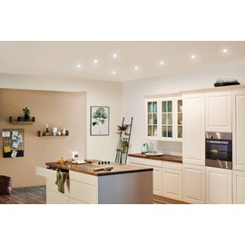 Paulmann 93870 LED Coin Flat Recessed Spotlight Slim Round 3X 6.8 W White Recessed Light dimmable IP44 Splashproof Recessed Light Aluminium 6.8 W Matt, matt White