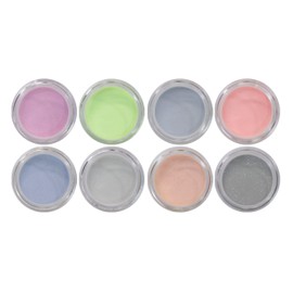 NAIL FACTORY - MOOD COLLECTION VOL 1 Colección 8 Tonos Polvo Acrílico Para Uñas TERMOSENSIBLE 2 COLORES EN 1, 8 frascos 3.5 Gr. c/u
