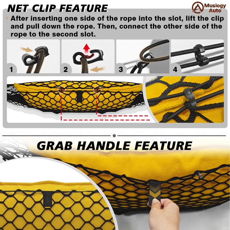 Muslogy Truck Bed Cargo Net Trunk Netting Compatible with Honda