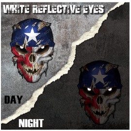 Decals by Haley Texas State Flag Star Skull Decal with Reflective Eyes– Premium Skull Stickers for Trucks and Cars - Peel and Stick Safe for Vehicle Paint Vinyl for Motorcycle rv Boat Graphic