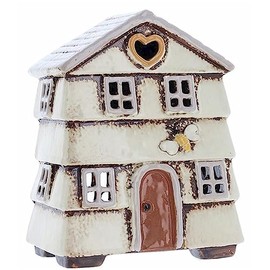 Village Pottery Beehive House Tea Light Holder Cream