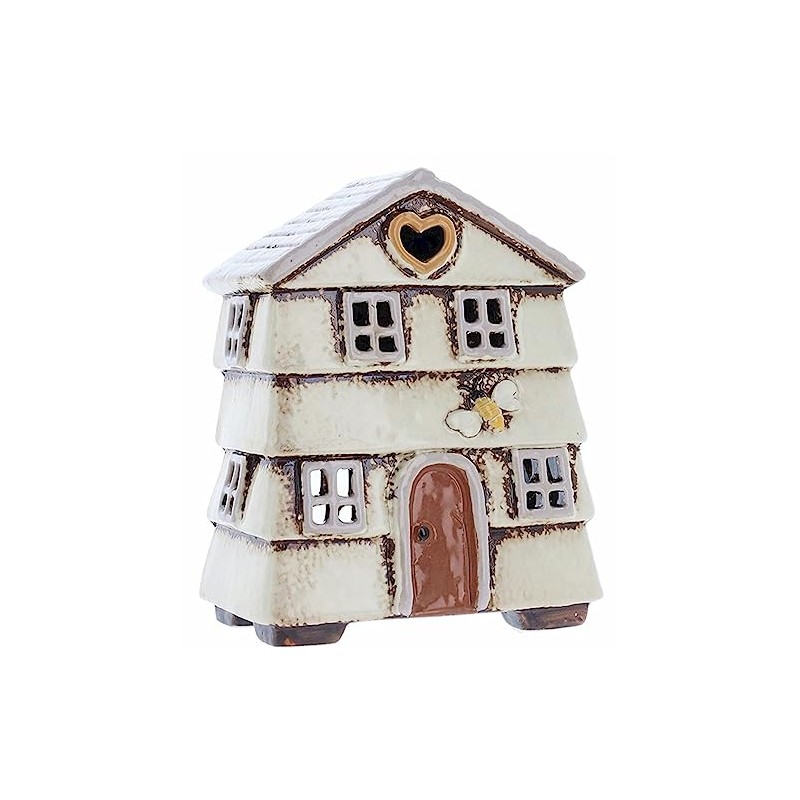 Village Pottery Beehive House Tea Light Holder Cream