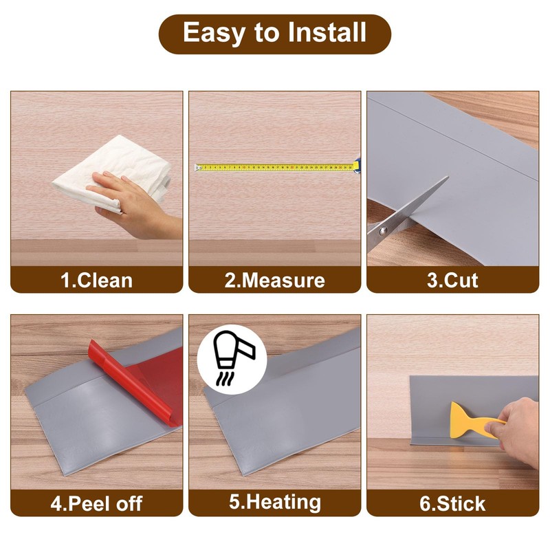 uxcell Flexible Baseboard Molding Trim, 5" Width x 40Ft Length