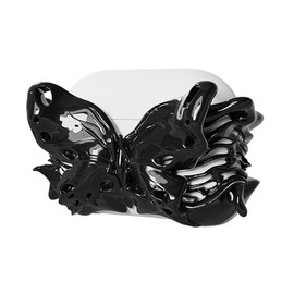 3D Case 2nd Generation, Butterfly 3D Printed Headphone Cases with Lanyard Skull Butterfly be Suitable for Airpods Pro 2nd/1st Case (Black)