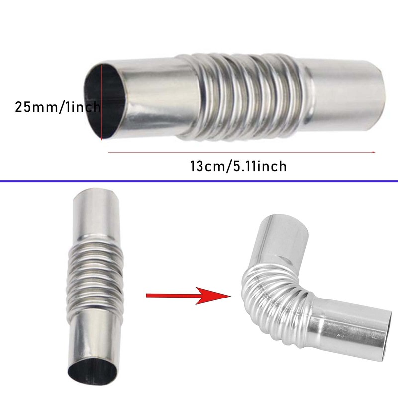 Stainless Steel Exhaust Pipe Angle Connector, 25 mm Exhaust Pipe