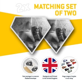 2 x Diamond Stickers 7.5 cm BW - Retro Artistic Boxing Gloves Boxer Fun Decals for Laptops,Tablets,Luggage,Scrap Booking,Fridges, #41982