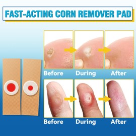 Umadit Corn Removers for Toes, Feet, 24 Packs Corn Pads for Toes with 12 Large Size and 12 Small Size, Gentle and Safe Corn Callus Remover Cushions Stick to Keep Your Skin Healthy, Relieve Corn Pain