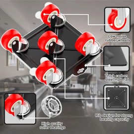 Qenovo Furniture Dolly Set 5 Wheels Heavy Duty, Furniture Movers with Silent Rubber Wheels, 360° Rotation with Brake, 1400Lbs Load Capacity, Furniture Lifter for Easy Moving Large Furniture.