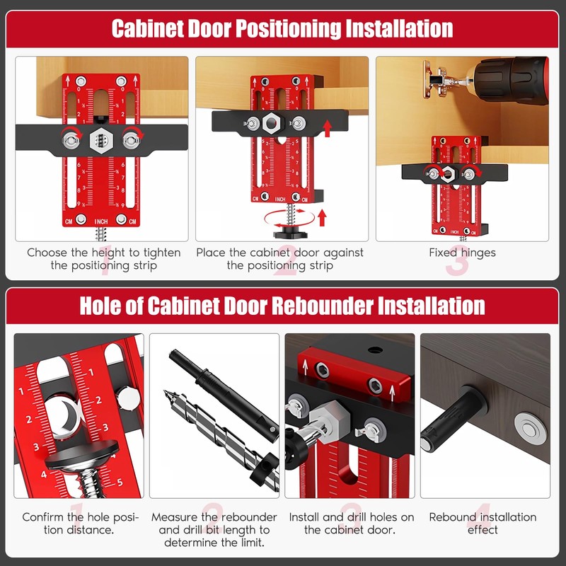 Adjustable Cabinet Door Installation Positioner with Door Rebounder,Cabinet Door Mount
