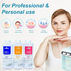 YMEYFAN Solución Hidratante Facial As1 Sa2 Ao3 Para Máquina Facial De Oxígeno E Hidrógeno Profesional, Solución Peeling Acuosa, Sérums Hidratantes Para Limpieza Facial, Cuidado De La Piel Del Rostro,