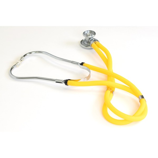 Primacare DS-9295-YL 30" Sprague Rappaport Style Stethoscope for Doctors, Nurses and Medical Students, First Aid Professional Dual Head Cardiology Kit for Men, Women and Pediatric, Yellow