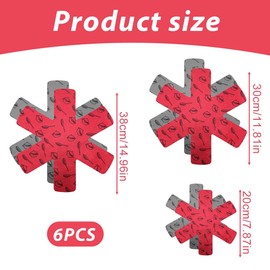 JAWUZ 6 Stück Pfannenschoner, Pfannenschutz Stapelschutz, Topf organizer, Pfannenschoner filz, Pfannen aufbewahrung, Pfannenschoner stapelschutz, 38/30/20cm