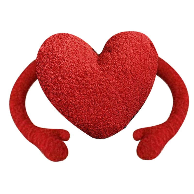 Red Heart Pillow Cartoon Plush Soft Comfortable Heart Shaped Pillow