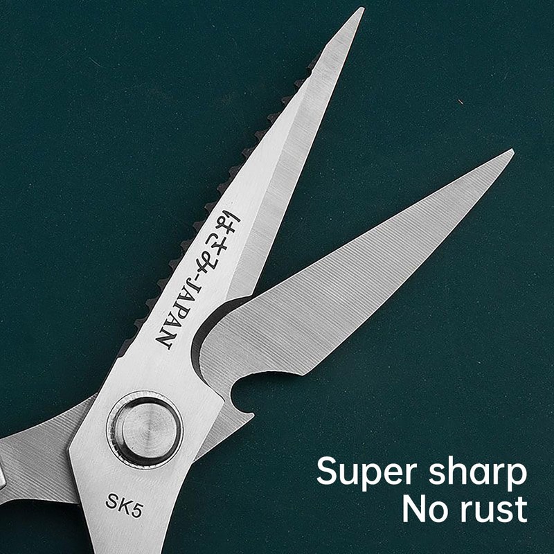 Heavy-Duty Stainless Steel Kitchen Scissors - Multi-Functional Chicken Bone Cutting