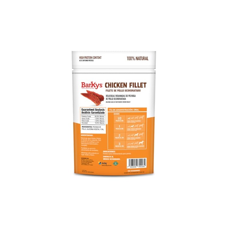 Barkys Filete de Pollo Deshidratado para Perros 500 Grs