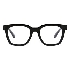 Peepers by PeeperSpecs Women's to The Max Square Blue Light Blocking Reading Glasses, Black, 49 + 1.5
