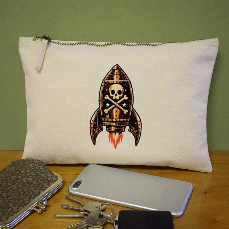 'Pirate Rocket ' Canvas Clutch Bag/Accessory Case (CL00040537)