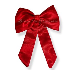 Haarschleife, handgefertigt in Italien, für Damen und Mädchen, mit Schleife, französischer Verschluss