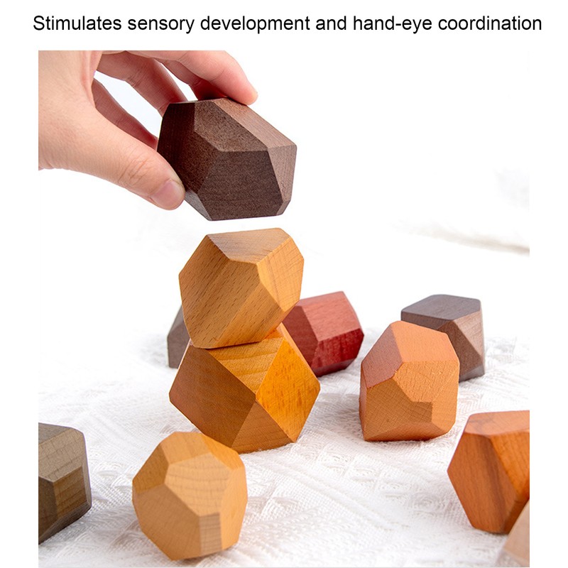 Wooden Stacking Game Building Blocks Educational Desktop Games for Kid