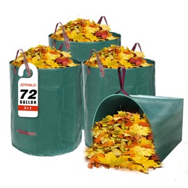 Joyhalo Reusable Yard Waste Bags Set, 3 Pack 72 Gallon Lawn And Leaf Bags with 40 Gallon Dustpan-Type Heavy Duty Garden Bag, Standable Garden Waste Container For Leaves
