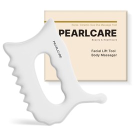 PEARLCARE Korean Ceramic Gua Sha Self Care Massage Tool for Body Facial Skin Care Face Lift Muscle Relief Body Massager