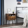 VECELO Nightstands Set of 2,Industrial 2-Tier Night Stand with Drawer,