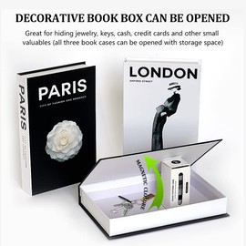 USTOTOP Decorative Books Set, Storage Box for Entry Table, Decorative Stacked Books Decor, Shelf Decor Accents Decorative Books, Decor Books for Home Decor, Faux Books for Decoration Home, Office