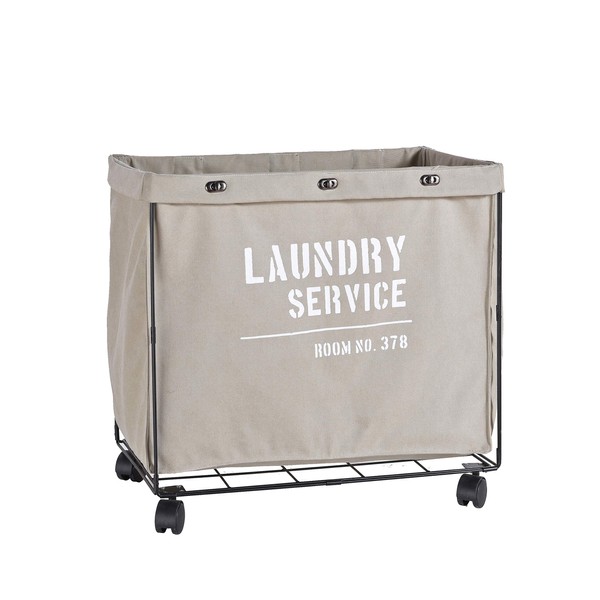 Danya B. Army Canvas Laundry Hamper on Wheels, Canvas Laundry Bag, Laundry Basket with Wheels