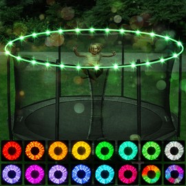 Trampoline Lights, LED Lights for 16Ft 14Ft 12Ft 10Ft, Jump Control 16 Color Change, Waterproof Battery Case Powered (for 16ft Trampoline)