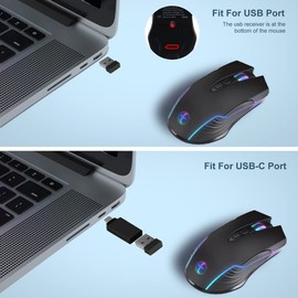 Mouse Jiggler Nicht Nachweisbar, Draadloze muis, oplaadbaar, stille optische muis,Automatic Moving Mouse with USB-C Adapter,Multi-Track Driver-Free for Computer Laptop/PC