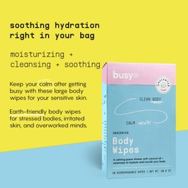 Calm Body Wipes for Women - Cleansing Large Wash Cloth - Extra Thick & Moist - Armpit Sweat Cloths for Body Odor - No Rinse, No Shower - Unscented - Ceramides & Coconut Oil