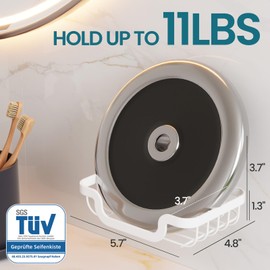 TAILI Soap Dish for Shower, Max Hold 5 KG Suction Soap Holder for Bathroom, Bathtub, Wall Mounted, Waterproof, Drill-Free, Removable Metal Shower Organizer, Stainless Steel Sponge Sink Holder, White