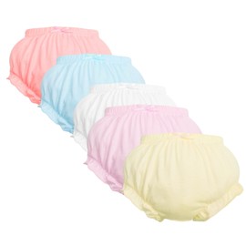 Baby Bottom, Bloomers - Toddler Girls Underwear Shorts - 100% Cotton Stretchy Bloomer Short for Dress Outfits, Soft Elastic Diaper Cover 9-12 Months