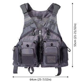 Bassdash Fishing Vest, Fishing, Mesh, Outdoor, Tops, Multi-functional Vest, Unisex, One Size Fits Most