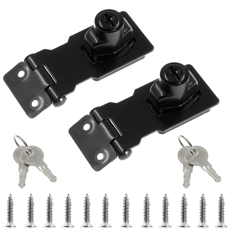 Jiozermi 2 Packs 2.5 Inch Hasp Lock With Keys, Stainless