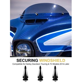 AILMOTO Motorcycle Windshield Bolts, Black Fairing Bolts Windscreen Screws Compatible for Harley Davidson 2014-2024 Touring Street Glide Tri Glide Electra Glide