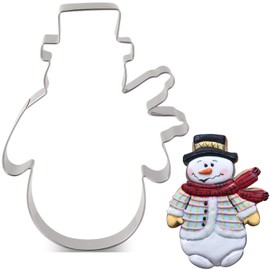 LILIAO Christmas Winter Snowman Cookie Cutter - 3.7 x 4.6 inches - Stainless Steel