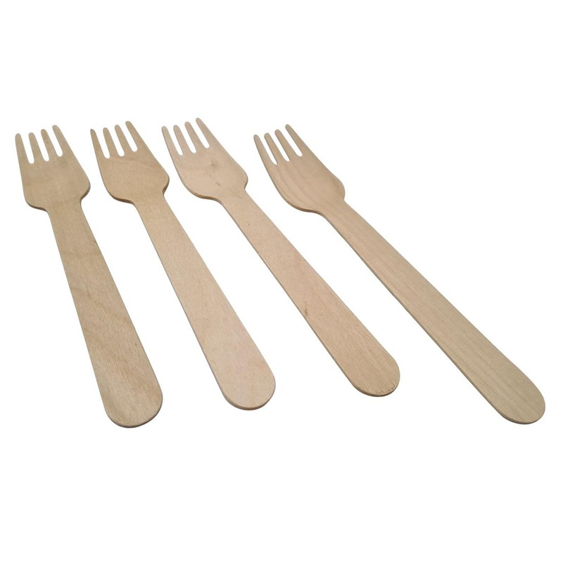 Wooden Forks Biodegradeable & Disposable Pack of 100