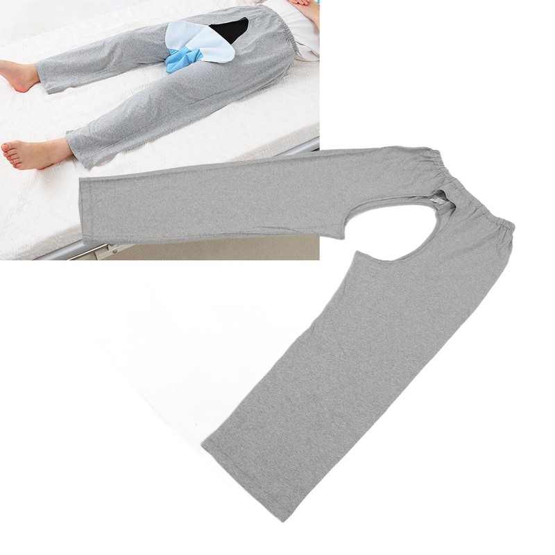 Urinary Incontinence Care Pants Front Rear Crotch Opening Elderly Nursing