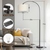 Dimmable Floor Lamp, Arc Floor Lamp with Dimmer, Black Standing