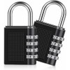 Combination Padlocks (2 Pack) 4 Digit Lock Security Home Bike