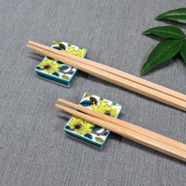 Chopsticks Rest Stylish Kutani Ware Pair Chopsticks Rest Set Peony Pottery Cutlery Rest Made in Japan