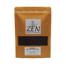 Organic Kampot Red Peppercorns | Zen Spice Traders | 8 Ounce Pack of 1