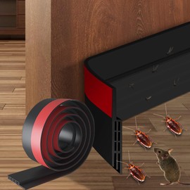 AIMIXUN 1 PCS Door Draft Stopper, Under Door Seal for Exterior/Interior Doors, Bottom of Door Seal, Door Soundproofing Strip and Weather Stripping Guard Cold Air Insulation, 2" W x 39" L (Black)