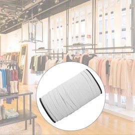 Elastic Band Accessory 100Yard Clothing Accessories Rubber for Band Knitted High Elastic 8Mm Decoration Decorative Attire Accessories Elastic Bands (White)