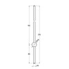 SANEI H700-3F-250 Drainage Parts Kick Lever Pop-up Horizontal Bar Length