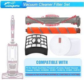 Leadaybetter UV810 Roller Brush Filter Replacement for Shark DuoClean NV800 NV800W NV801 NV801Q NV803 Powered Lift Away Speed Upright Vacuum, Compare to Part # 1147FT800 & 1148FT800 & XHF680 & XFF680