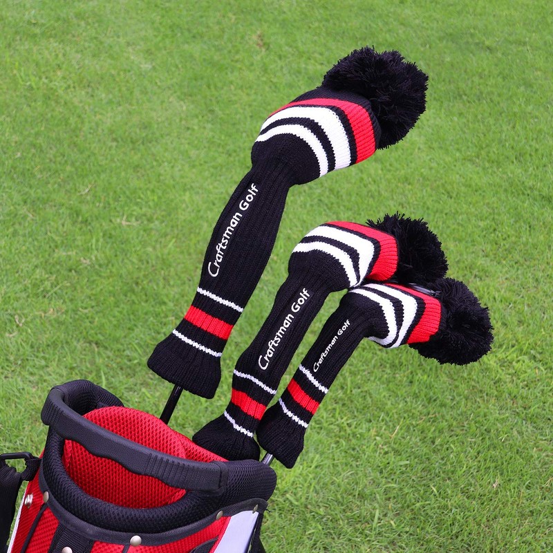 Craftsman Golf Driver Cover, Single Item, #1, Knit Pom Pom