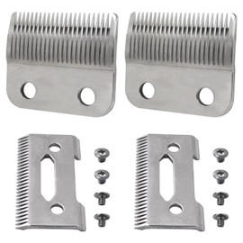 Updated Steel Hair Clipper Blades 2 Pack Fit for Wahl Anniversary, Icon, Probasic, Sterling3, SterlingEclipse, SuperTaper, SuperTaperll, Sterling9 2-Hole Stagger-Tooth Clippers