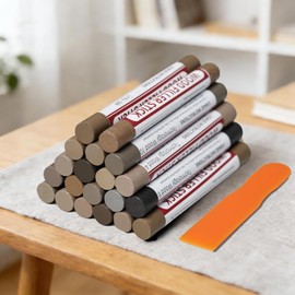Wood Filler Sticks,20 Colors Wood Furniture Repair Kit, Scuffs, Cracks, Stains and Holes,Furniture Touch Up Markers for Touch Up Furniture, Floors, Cabinets, Tables, and Doors (Technicolor Series)
